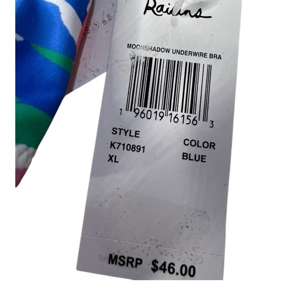 Raisins Juniors' Moonshadow Blue Orange Pattern -Print Underwire Bikini Top - Picture 10 of 12